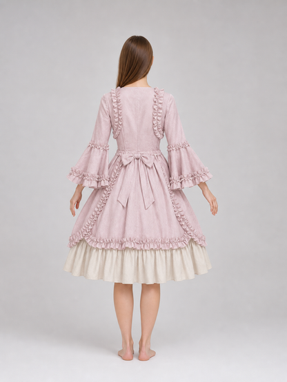Vintage Rococo-Style Gothic Dress with Ruffles