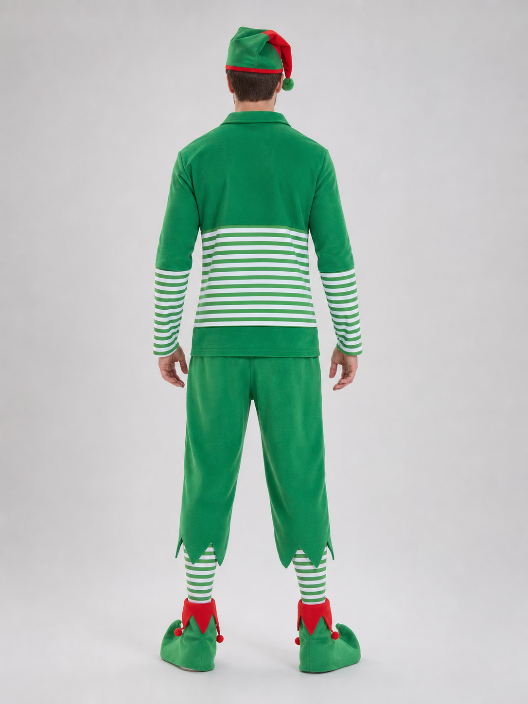 Striped Christmas Elf Costume, Festive Set