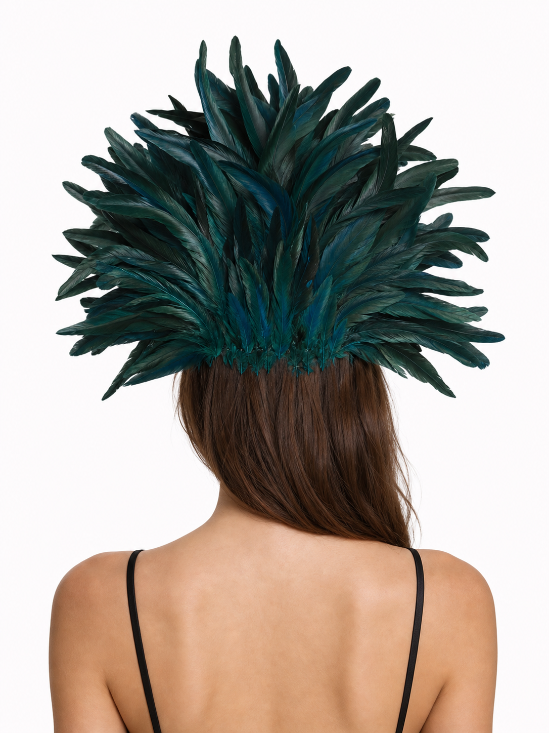 Carnival feathered headpiece with mask