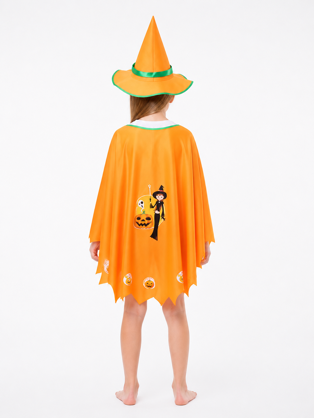 Carnival Costume with Cape and Pointed Hat back view