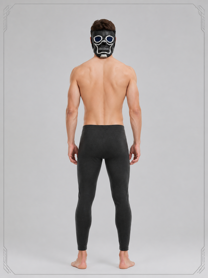 Halloween Skull Mask, Blue, Silver, Black back view