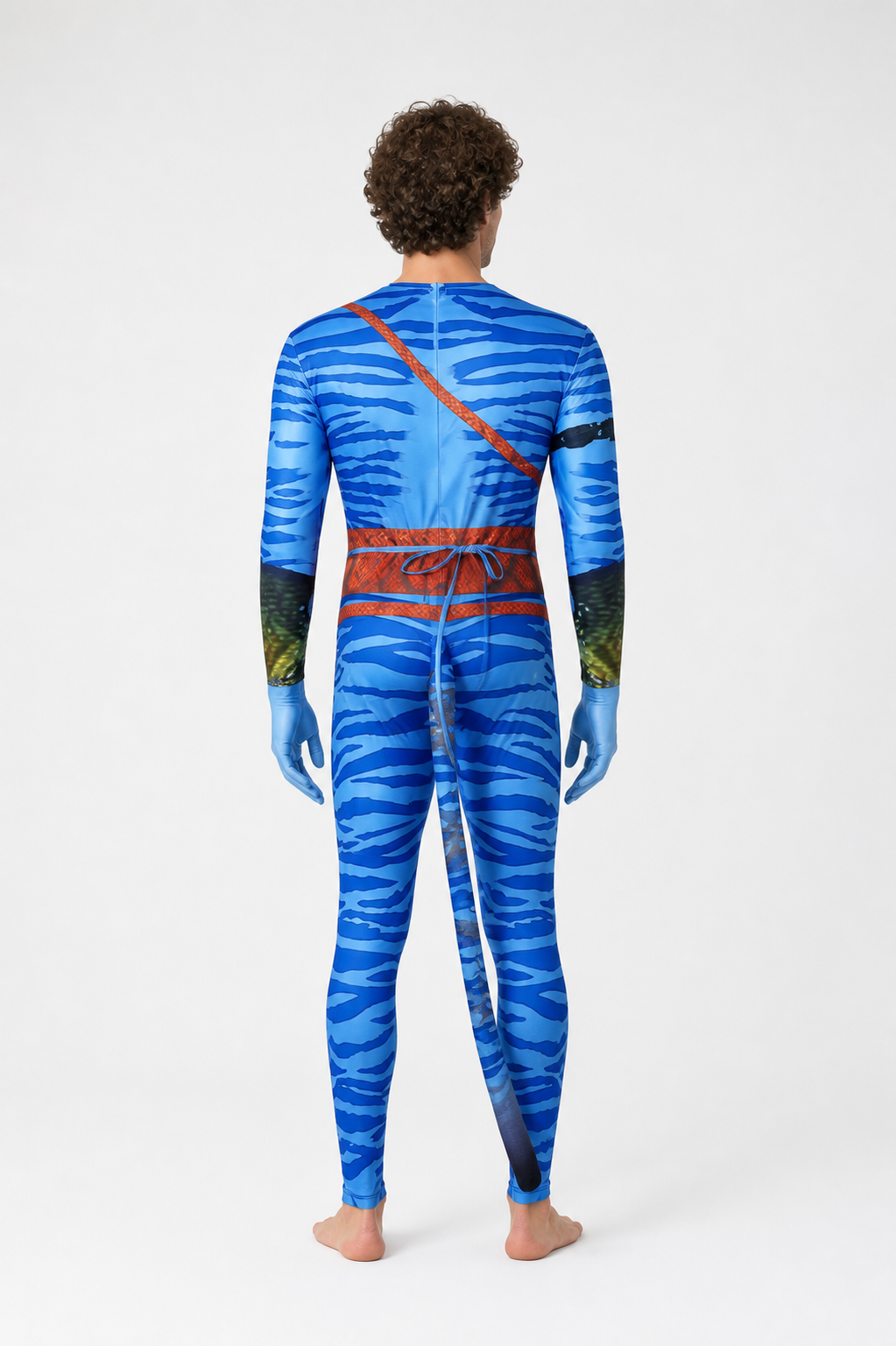 Avatar Cosplay Jumpsuit with Long Tail back view