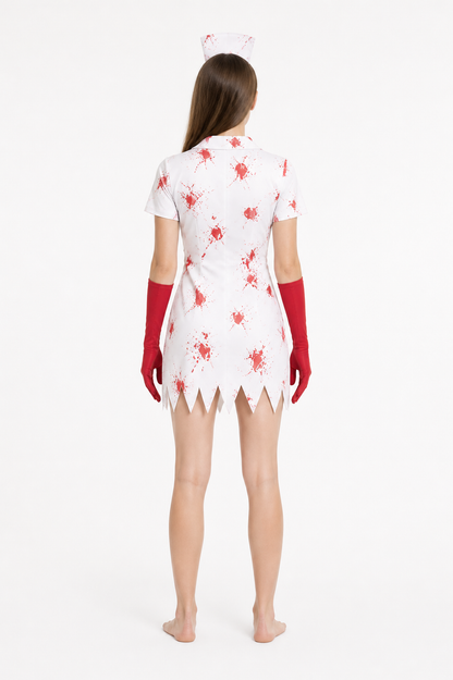 Zombie Medical Worker Costume with Blood for Halloween