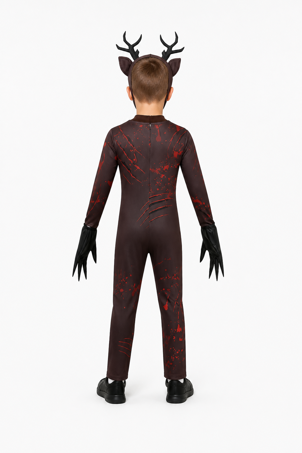 Scary Deer Costume with Antlers and Claws for Halloween back view