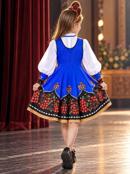 Russian-Style Stage Costume with Sarafan back view