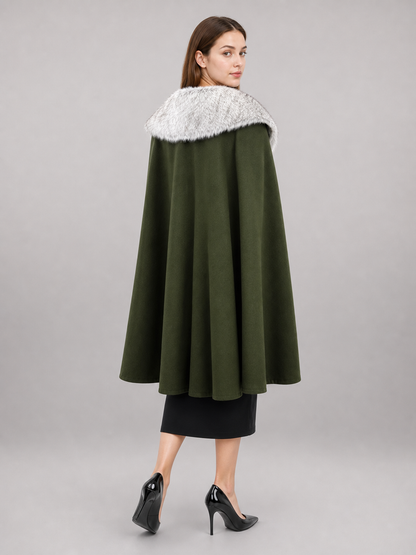 Dark Green Hooded Carnival Cloak