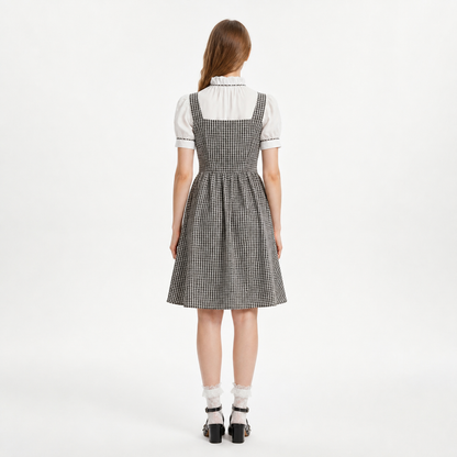 Plaid Dress with Bow for Halloween Cosplay back view
