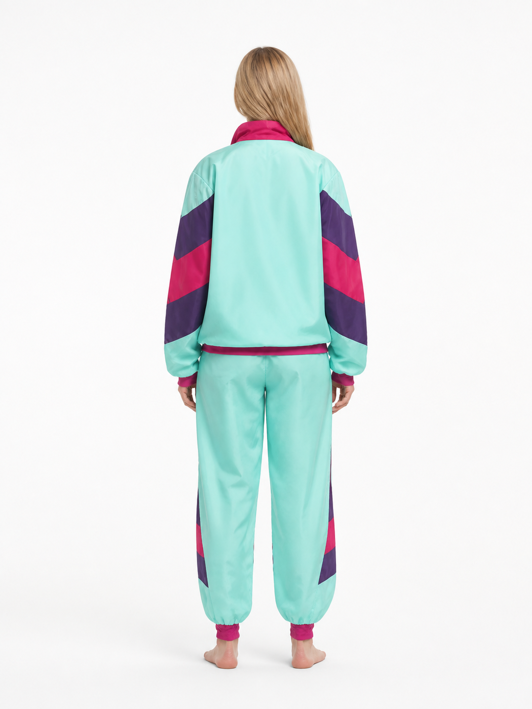Retro Tracksuit with Purple and Pink Inserts back view