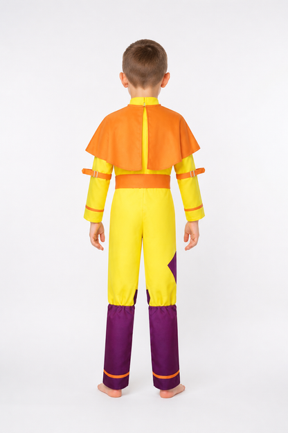 Cosplay Jumpsuit with Shoulder Cape back view