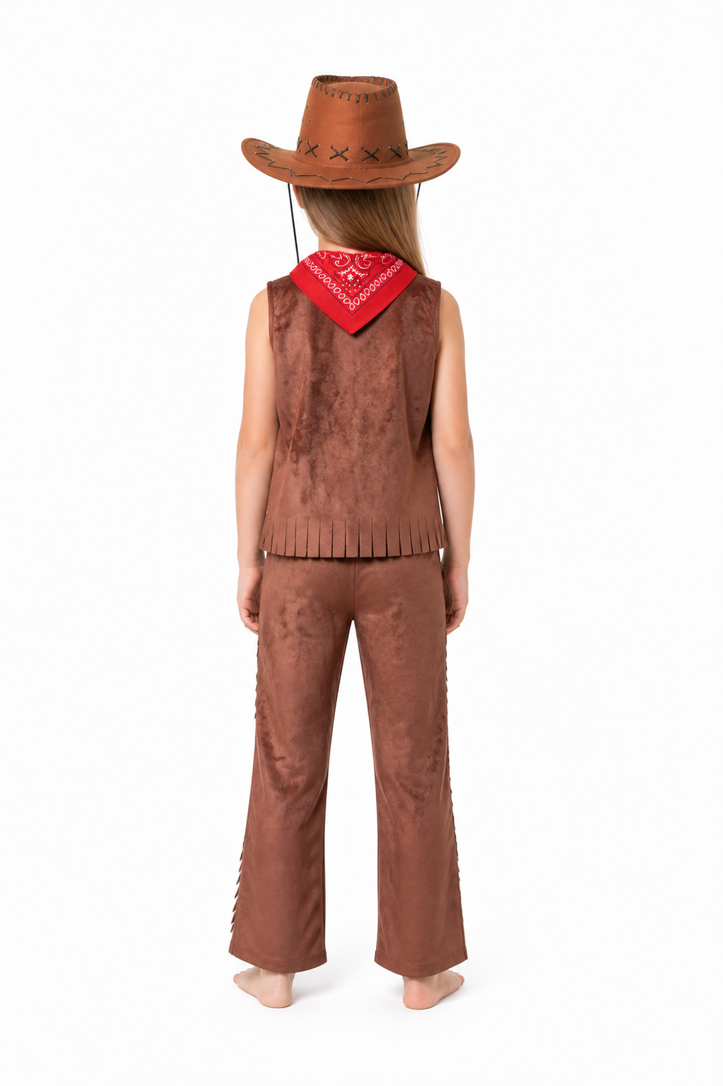 Cowboy Costume with Vest and Hat for Halloween back view