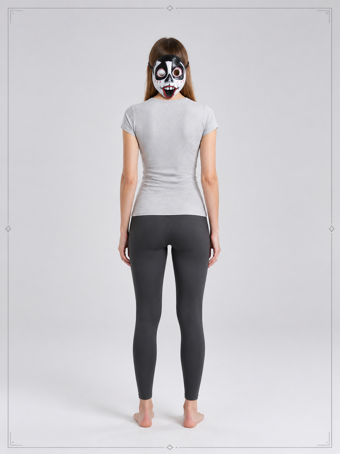 Carnival Skull Mask with Red Mouth for Halloween back view