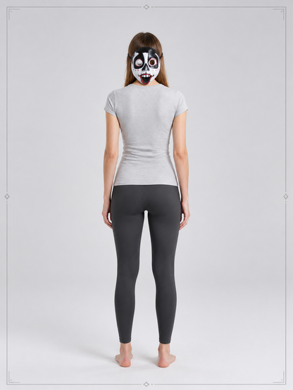 Carnival Skull Mask with Red Mouth for Halloween back view