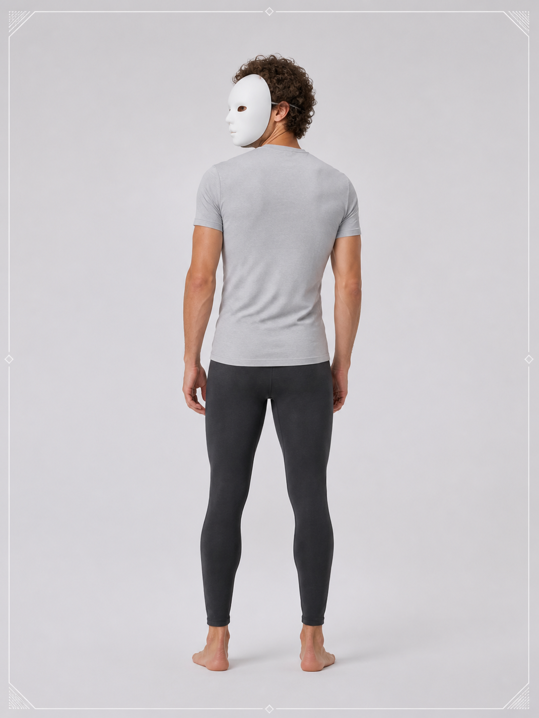 White Halloween Mask with Full Face Coverage back view