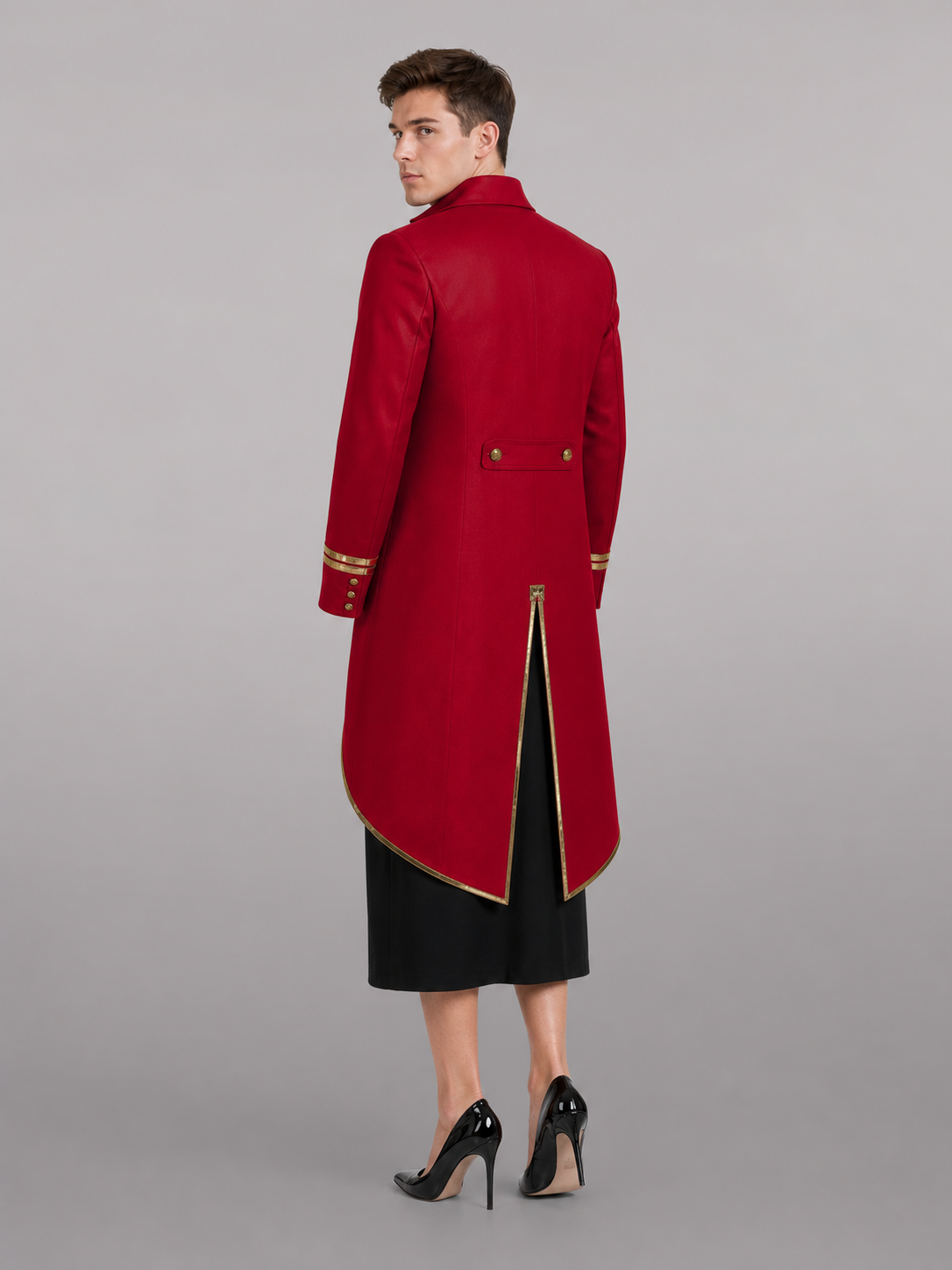 Red Carnival Cloak with Gold Trim