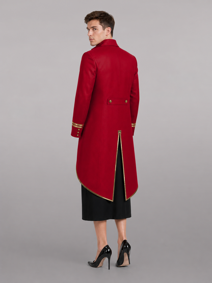 Red Carnival Cloak with Gold Trim