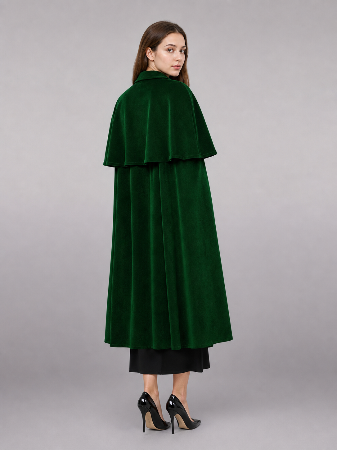 Long Green Gothic Costume Cape