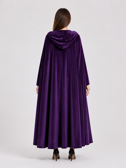 Adult Long Purple Hooded Cape
