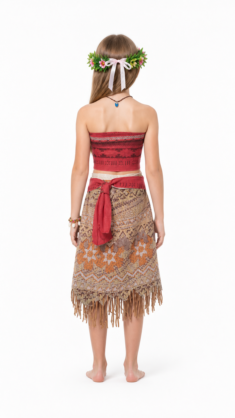 Moana Children's Costume with Skirt and Top back view