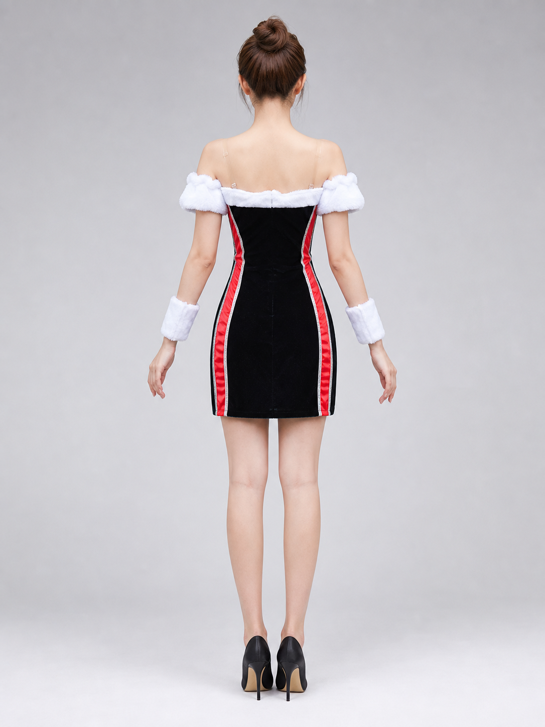 New Year's Stage Costume with Bow and Trim back view
