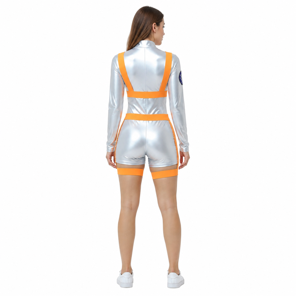 Silver Astronaut Jumpsuit for Cosplay back view
