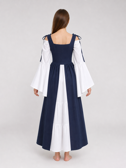 Medieval-Style Dress with a Square Neckline
