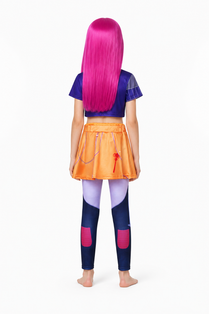 Mira Halloween Costume with Wig and Skirt back view