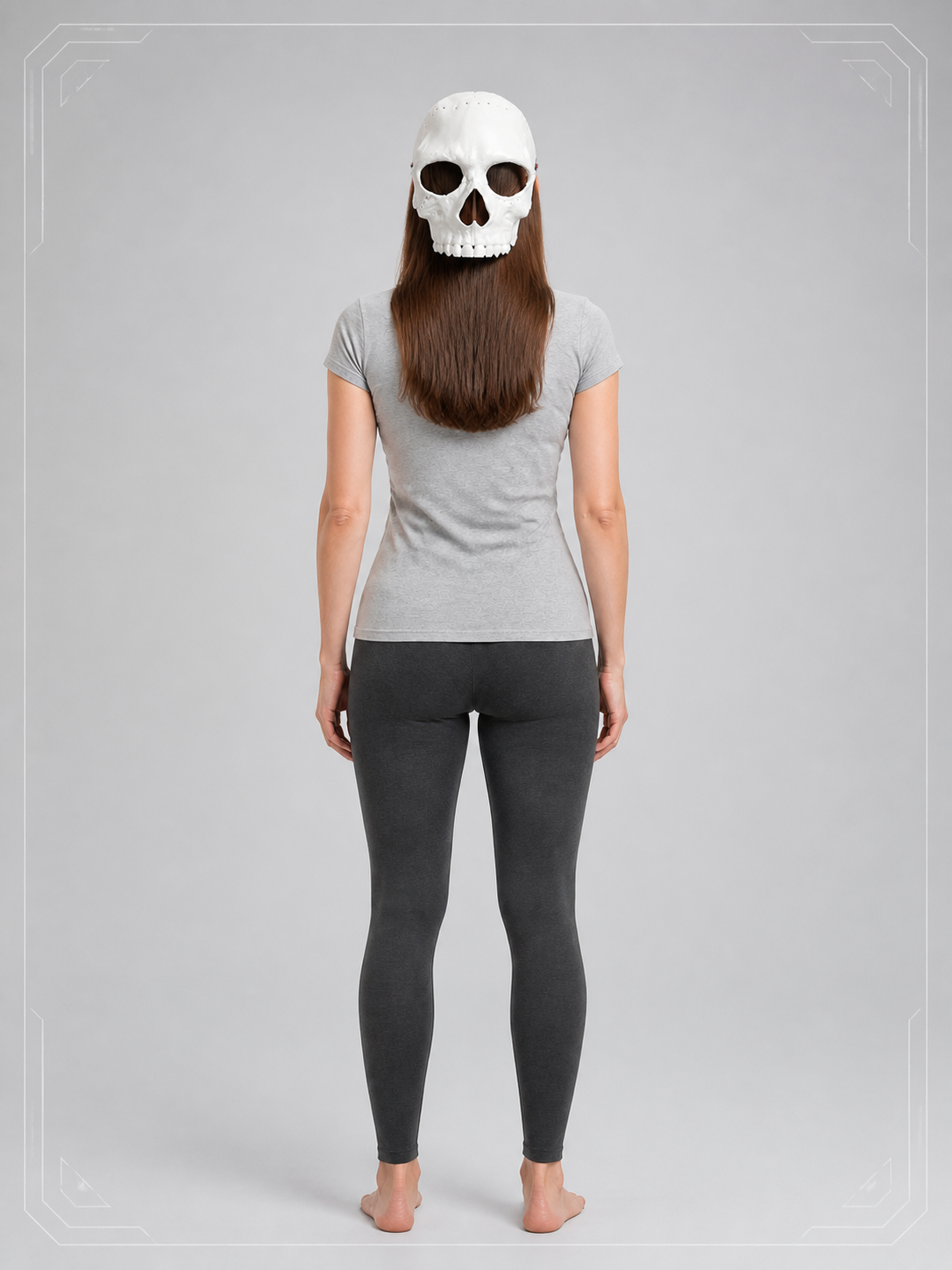 White Skeleton Carnival Mask for Halloween and Cosplay back view