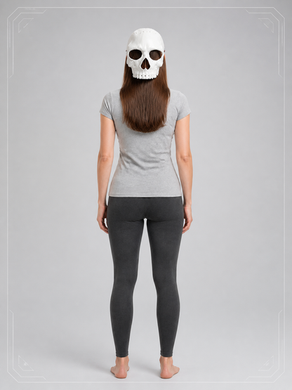 White Skeleton Carnival Mask for Halloween and Cosplay back view