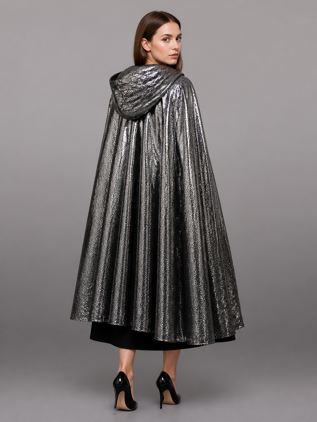 Silver Carnival Cloak with Hood