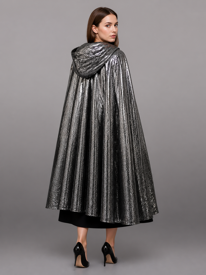 Silver Carnival Cloak with Hood