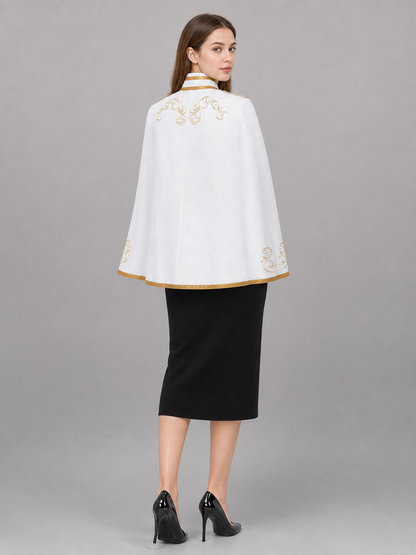 White carnival jacket with gold trim