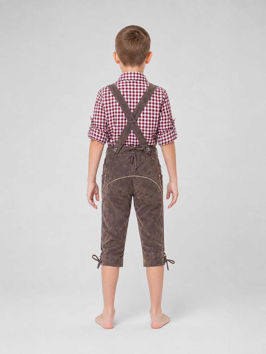 Costume Set: Plaid Shirt and Bib Overalls