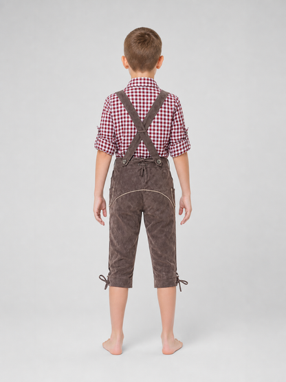 Costume Set: Plaid Shirt and Bib Overalls
