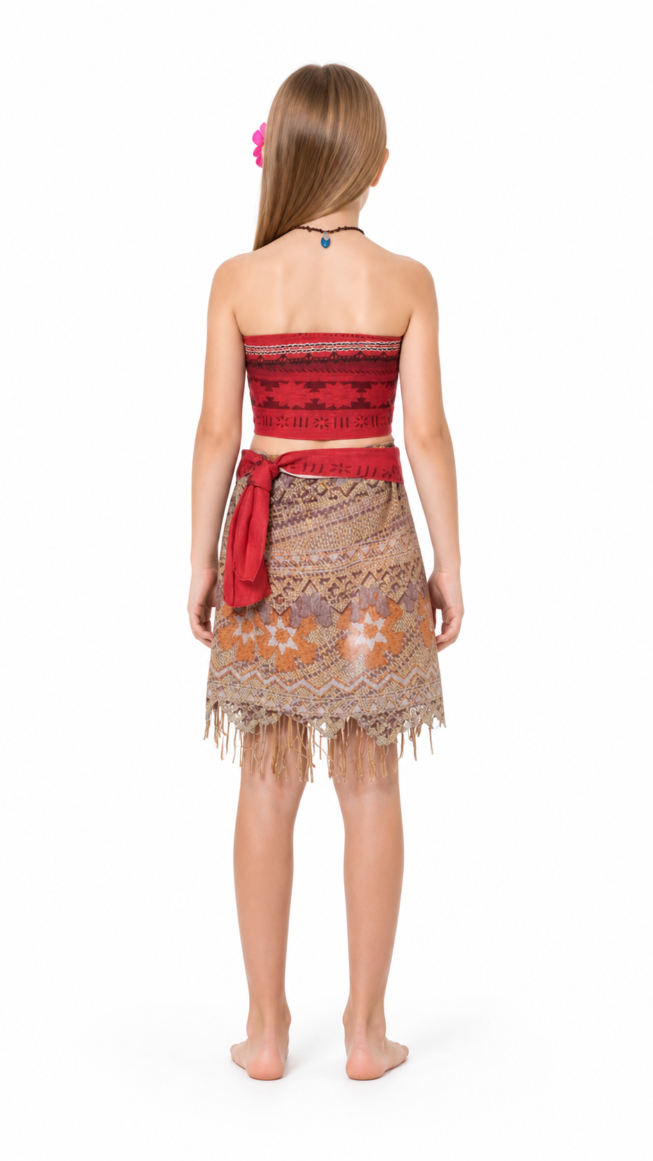 Children's Moana Carnival Costume with Necklace back view