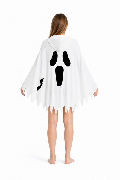 Hooded Cape with Glow-in-the-Dark Print back view