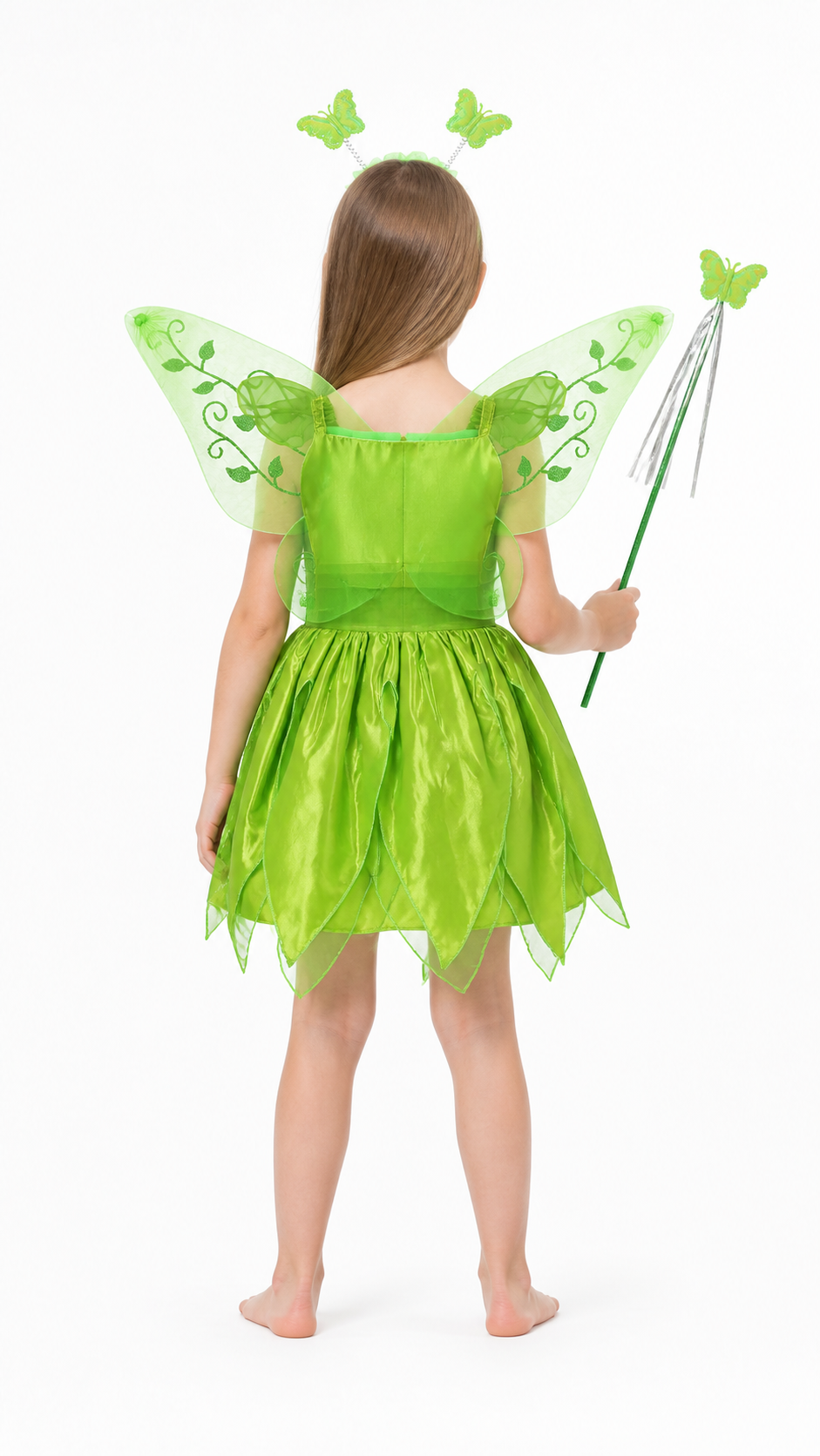 Children's Fairy Costume with Wings and Wand back view