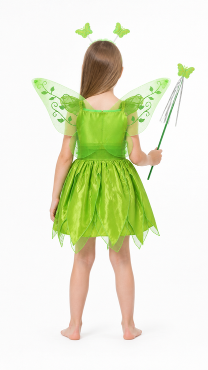Children's Fairy Costume with Wings and Wand back view