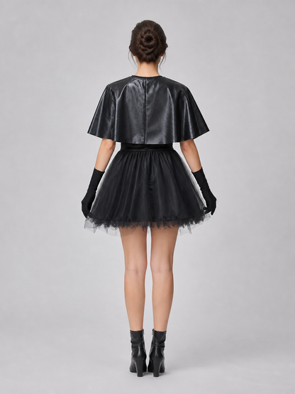 Witch Costume: Dress with Full Skirt, Hat, and Gloves