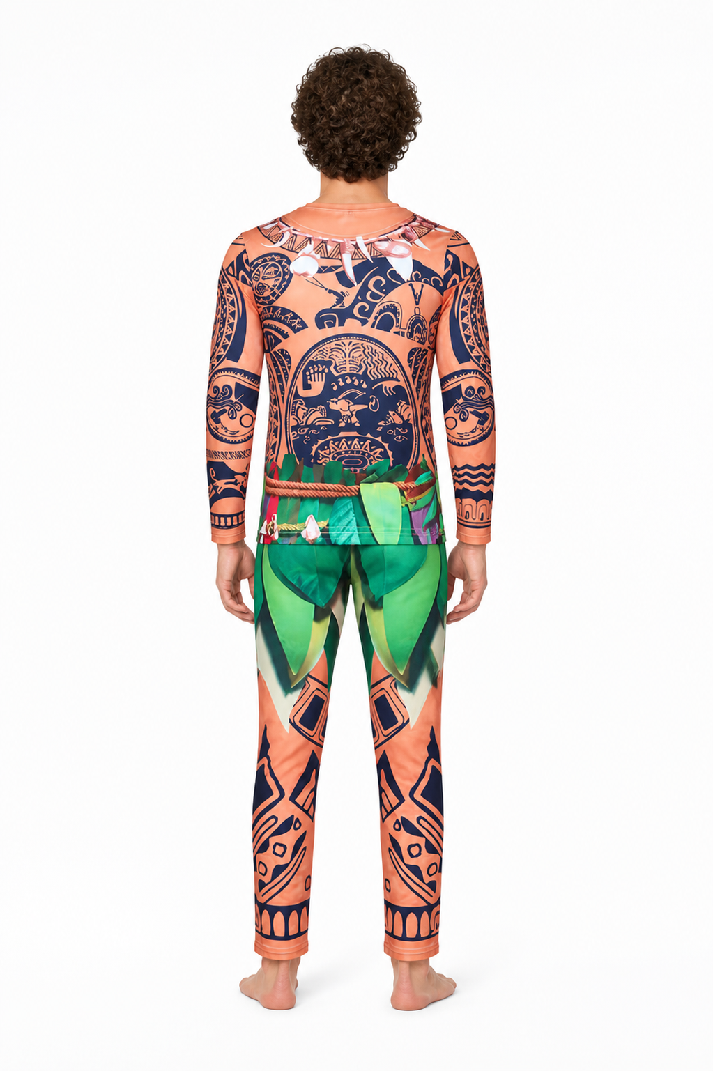 Maui Carnival Costume, Patterned Jumpsuit back view