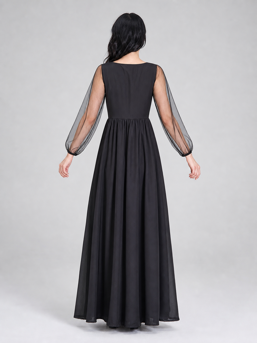 Skeleton Cosplay Dress with Long Sleeves back view