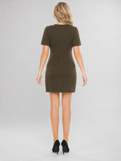 Olive Pilot Costume Dress with Zipper