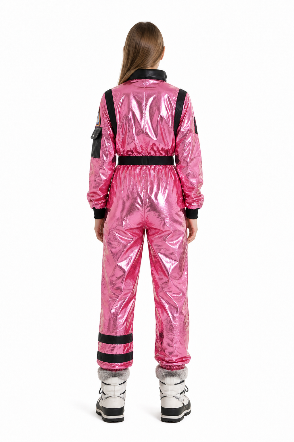 Astronaut Jumpsuit with Patches for Costumes back view