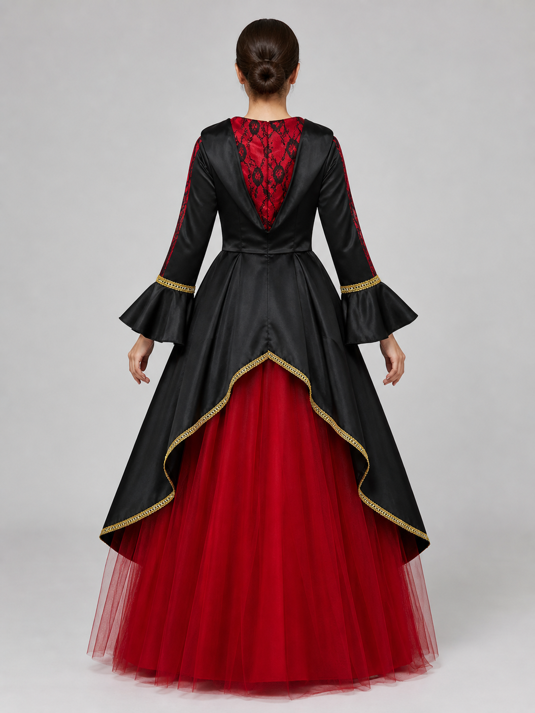 Black and red hooded costume dress