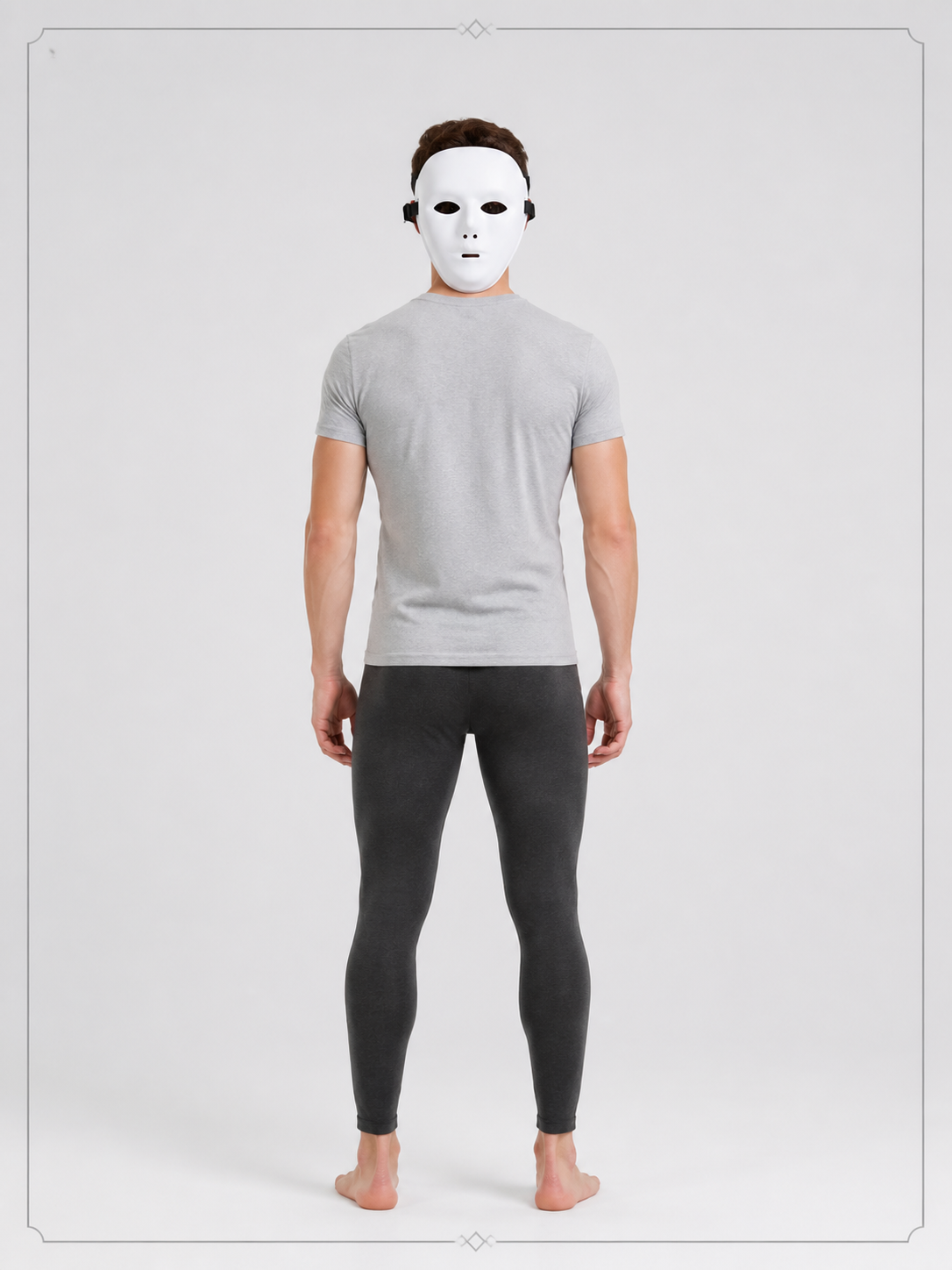 White Halloween Mask for Cosplay and Parties back view