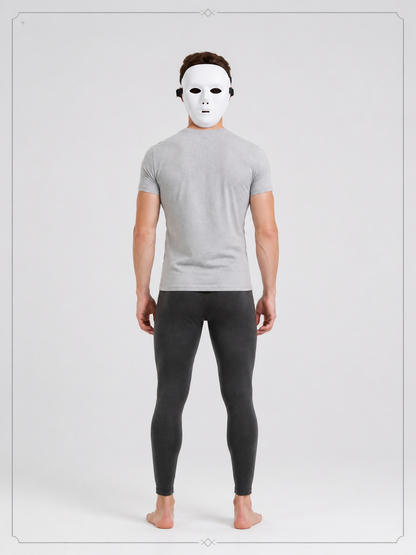 White Halloween Mask for Cosplay and Parties back view