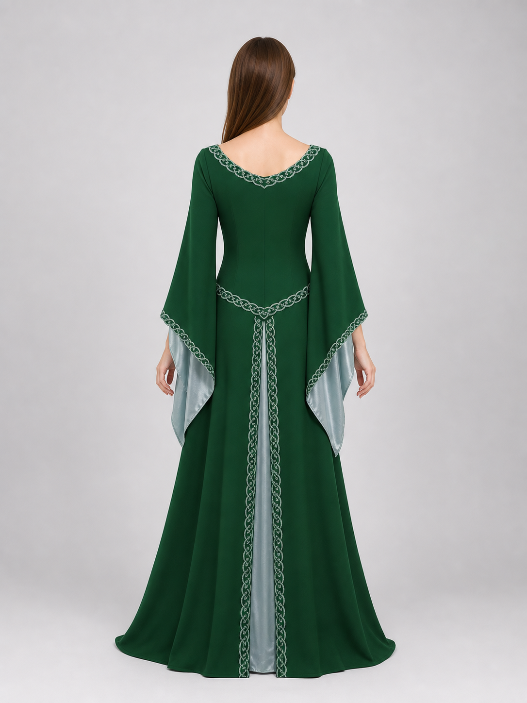 Long Celtic-Style Embroidered Dress