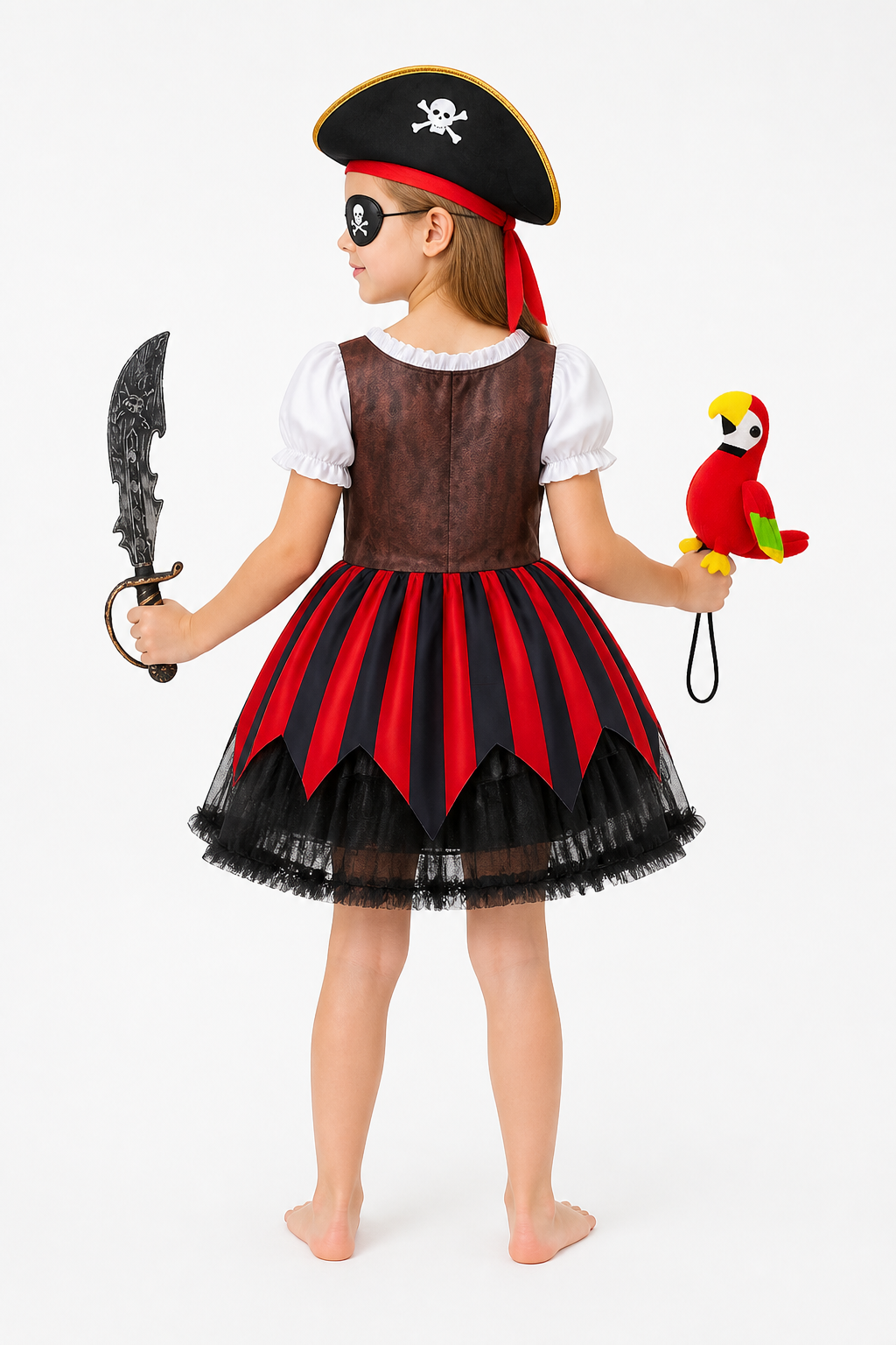 Pirate Costume with Dress and Accessories back view