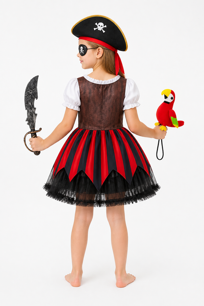 Pirate Costume with Dress and Accessories back view