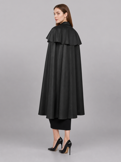 Black Medieval Long Carnival Cloak