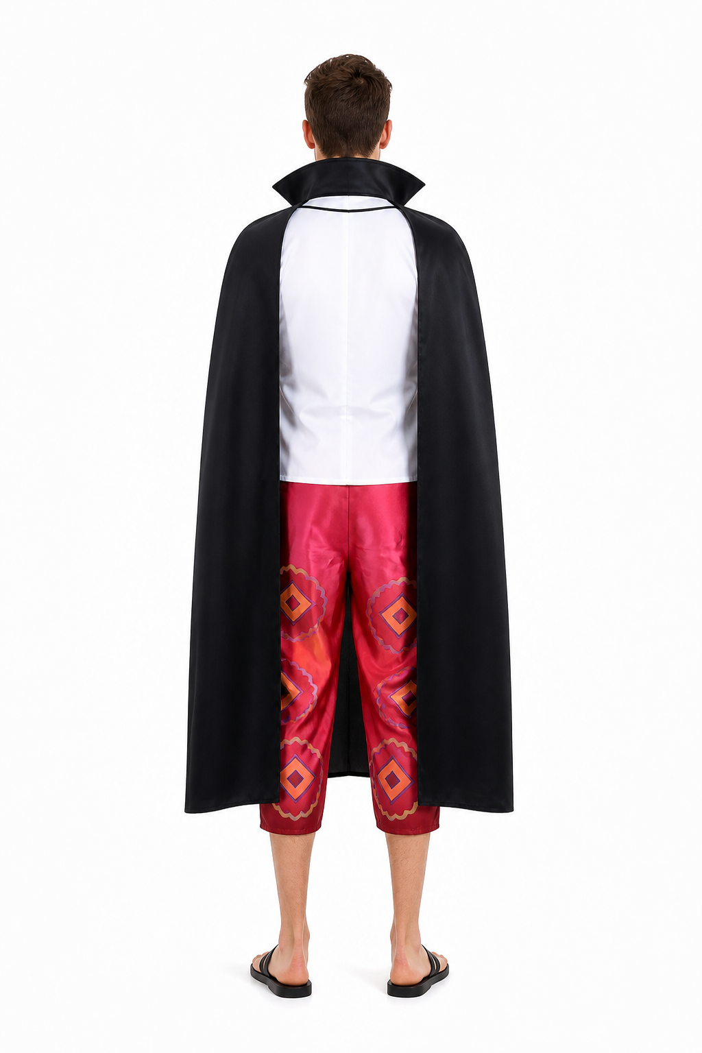 Pirate Cosplay Costume, Cape, Vest, and Pants back view